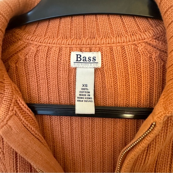 Vintage Light Orange Bass Zip Up Knit - Picture 3 of 4